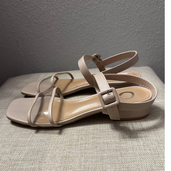 Journee Collection Women's Dorothy Pump Sling Back Sandal Beige Size 11 - Picture 9 of 12